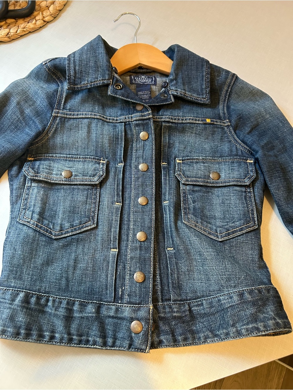 Lucky Brand Dark Blue Denim Jacket with Snap Buttons XS